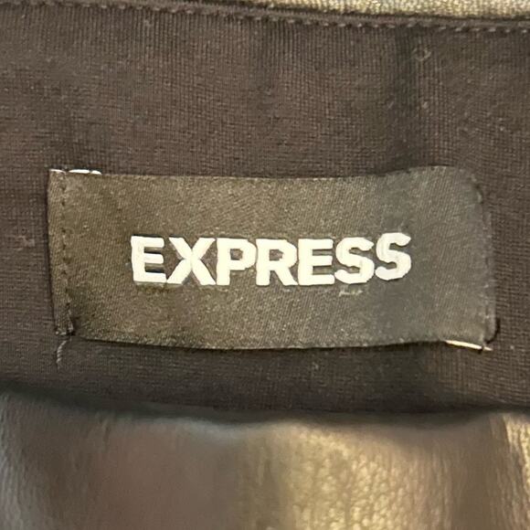 Express Women’s Leggings, black with faux leather trim, size small - Picture 7 of 9
